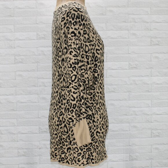 MAURICES Sweater Tunic Animal Print Leopard Cheetah Dolman Sleeve Oversized LG - Picture 3 of 12